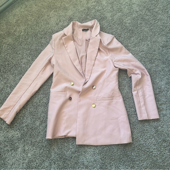 Michele Light Pink Blazer with Gold Buttons - Picture 2 of 4